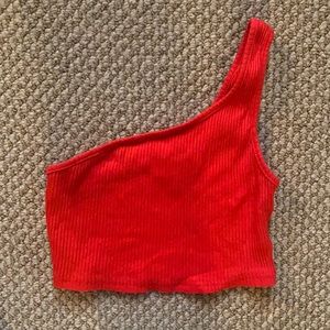 Polly red cropped tank size 4